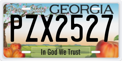 GA license plate PZX2527