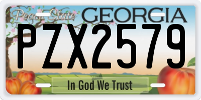 GA license plate PZX2579