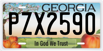 GA license plate PZX2590