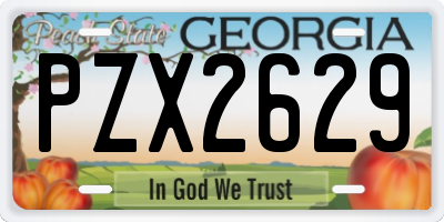 GA license plate PZX2629