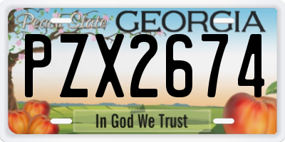 GA license plate PZX2674