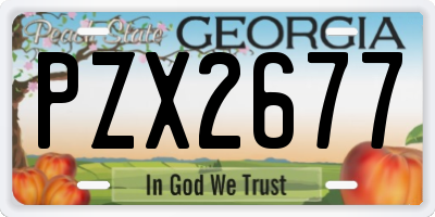 GA license plate PZX2677