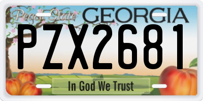 GA license plate PZX2681