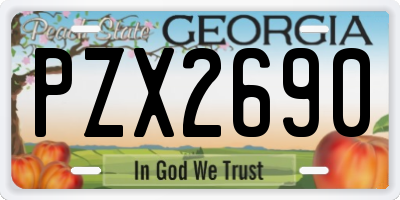 GA license plate PZX2690