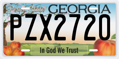 GA license plate PZX2720