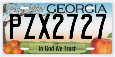 GA license plate PZX2727