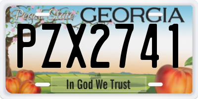 GA license plate PZX2741