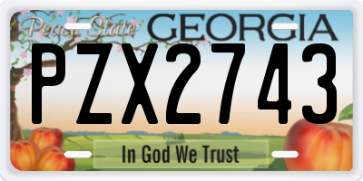 GA license plate PZX2743