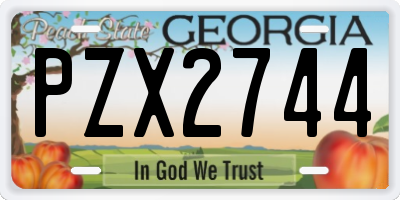 GA license plate PZX2744