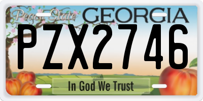 GA license plate PZX2746