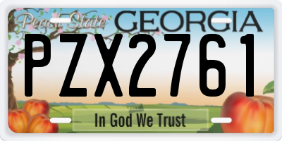 GA license plate PZX2761