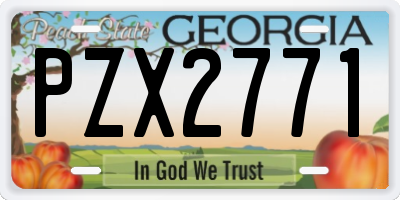GA license plate PZX2771