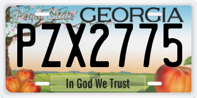 GA license plate PZX2775