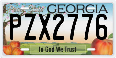 GA license plate PZX2776