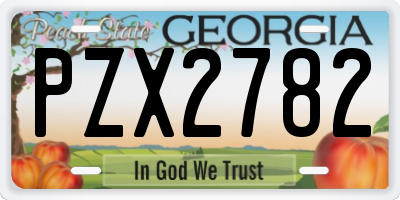 GA license plate PZX2782