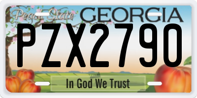 GA license plate PZX2790