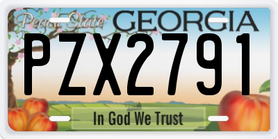 GA license plate PZX2791