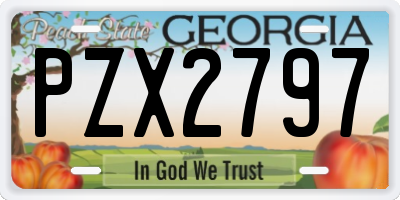 GA license plate PZX2797