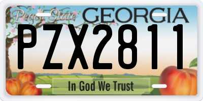 GA license plate PZX2811