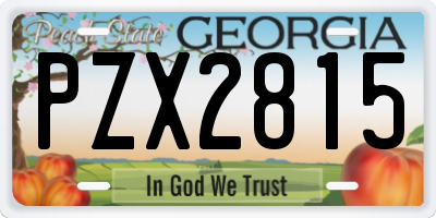 GA license plate PZX2815