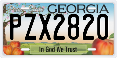 GA license plate PZX2820