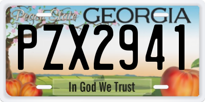 GA license plate PZX2941