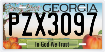 GA license plate PZX3097