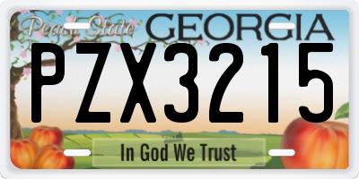 GA license plate PZX3215