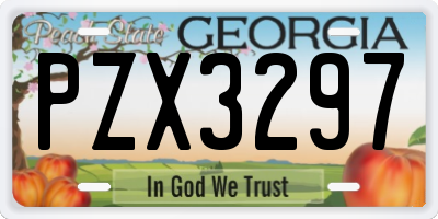 GA license plate PZX3297