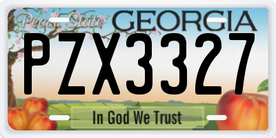 GA license plate PZX3327