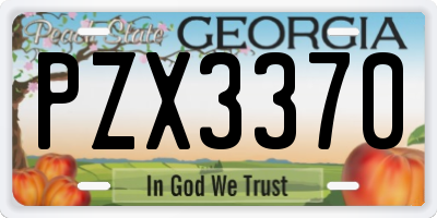 GA license plate PZX3370