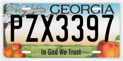 GA license plate PZX3397