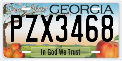 GA license plate PZX3468