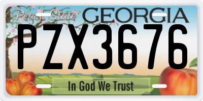 GA license plate PZX3676
