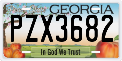 GA license plate PZX3682