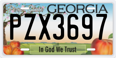 GA license plate PZX3697