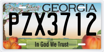 GA license plate PZX3712