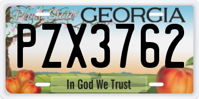 GA license plate PZX3762