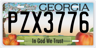 GA license plate PZX3776