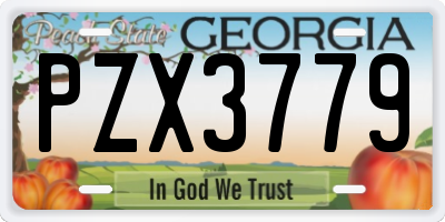 GA license plate PZX3779