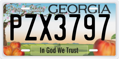 GA license plate PZX3797