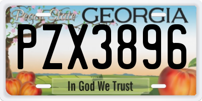 GA license plate PZX3896