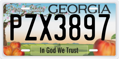 GA license plate PZX3897