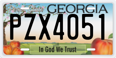 GA license plate PZX4051