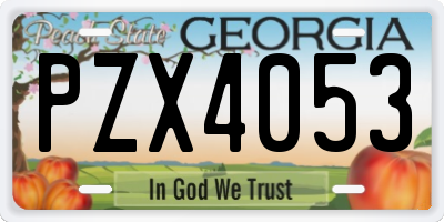 GA license plate PZX4053