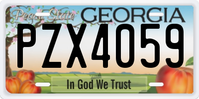 GA license plate PZX4059