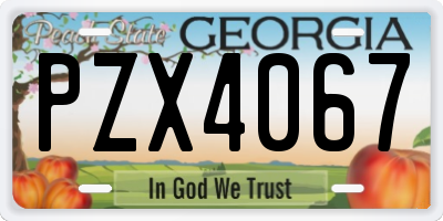 GA license plate PZX4067