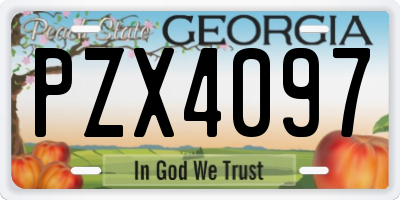 GA license plate PZX4097