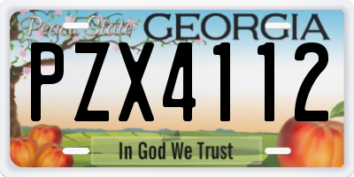 GA license plate PZX4112