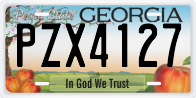 GA license plate PZX4127